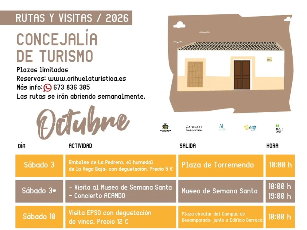 Rutas turísticas octubre 2026